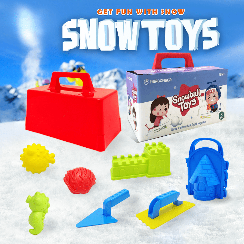 Kinetic Sand Mold - 8개입 어린이 겨울 야외 눈놀이 세트