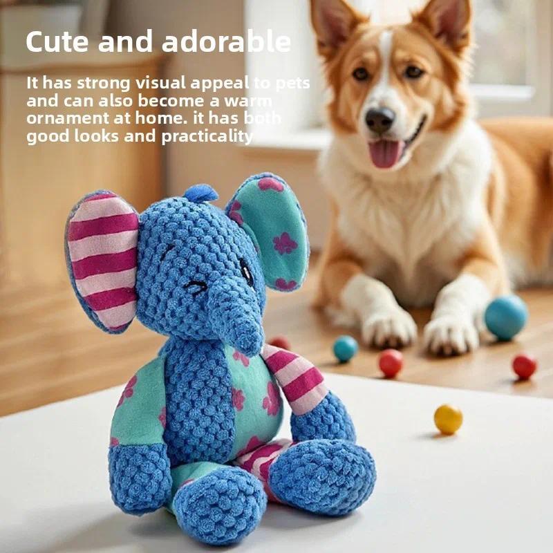 Kids Toys Elephant - 1개입 인터랙티브 삑삑이 플러시 강아지 씹는