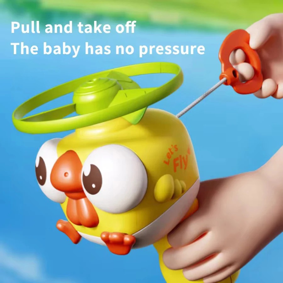 Kids Toys 10 Year Old - 어린이용 당김줄 대나무 헬리콥터 UFO 발사기,