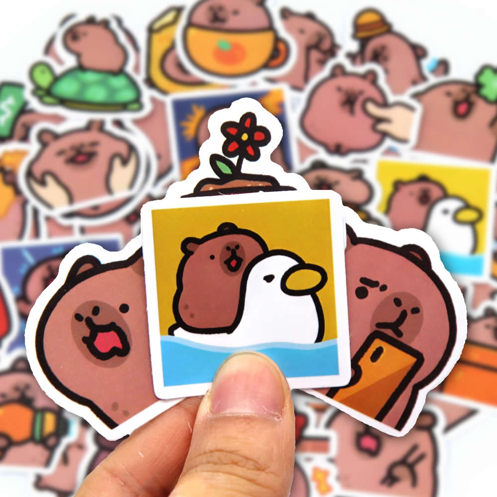 Kids Toys 10 Year Old - 10/50/100pcs Capybaras 스티커 만화 귀여운 데칼