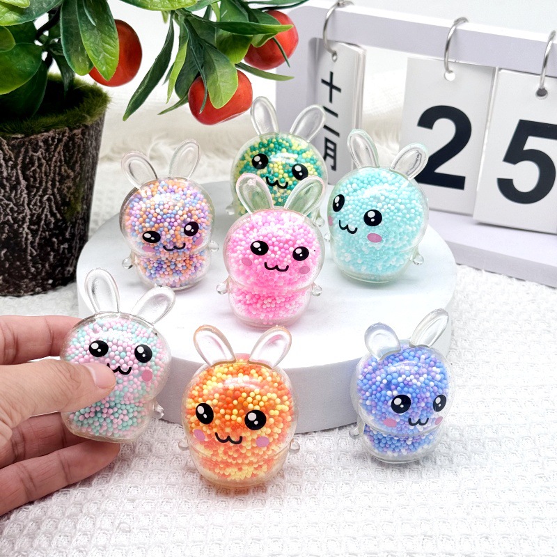 Kids Toys Basket - 3개입 부드러운 토끼 스트레스 볼, 조명