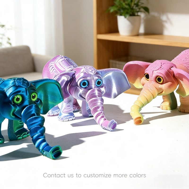 Kids Toys Elephant - 10CM 3D 프린팅 코끼리 모형 다관절