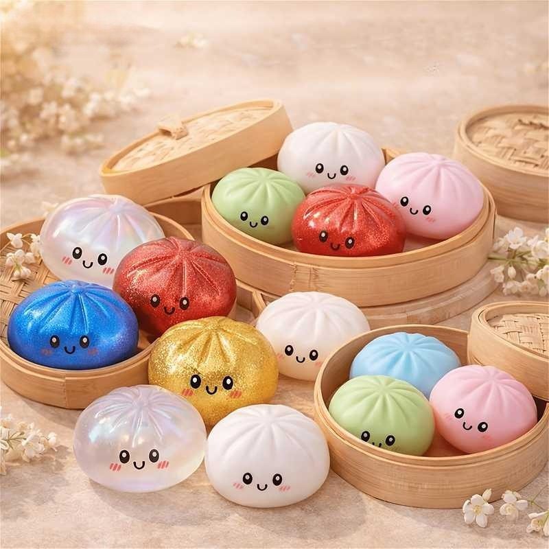 반짝이 덤플링 스퀴시 장난감 점보 바오 번 스트레스 볼 - Kids Toys Basket 리뷰 및 가격