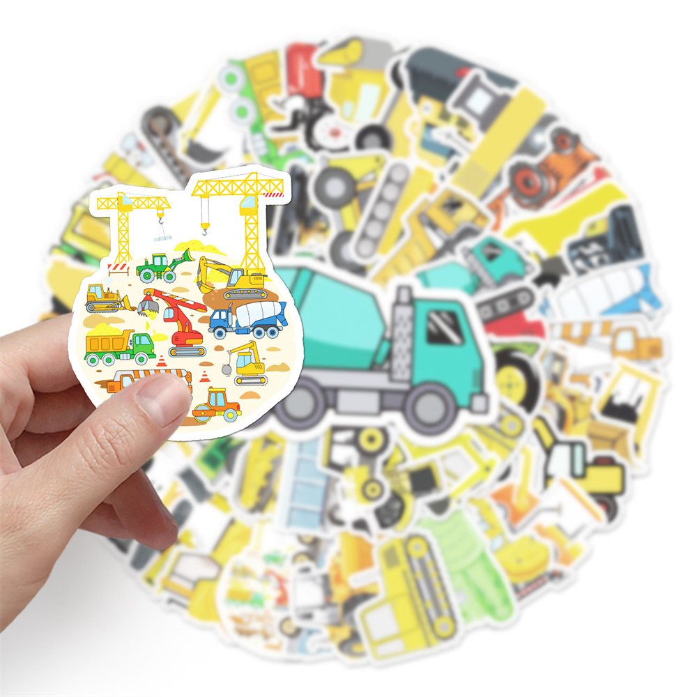 10/30/50PCS 만화 트럭 굴삭기 건설 차량 낙서 - Kids Toys In Wholesale 리뷰 및 가격