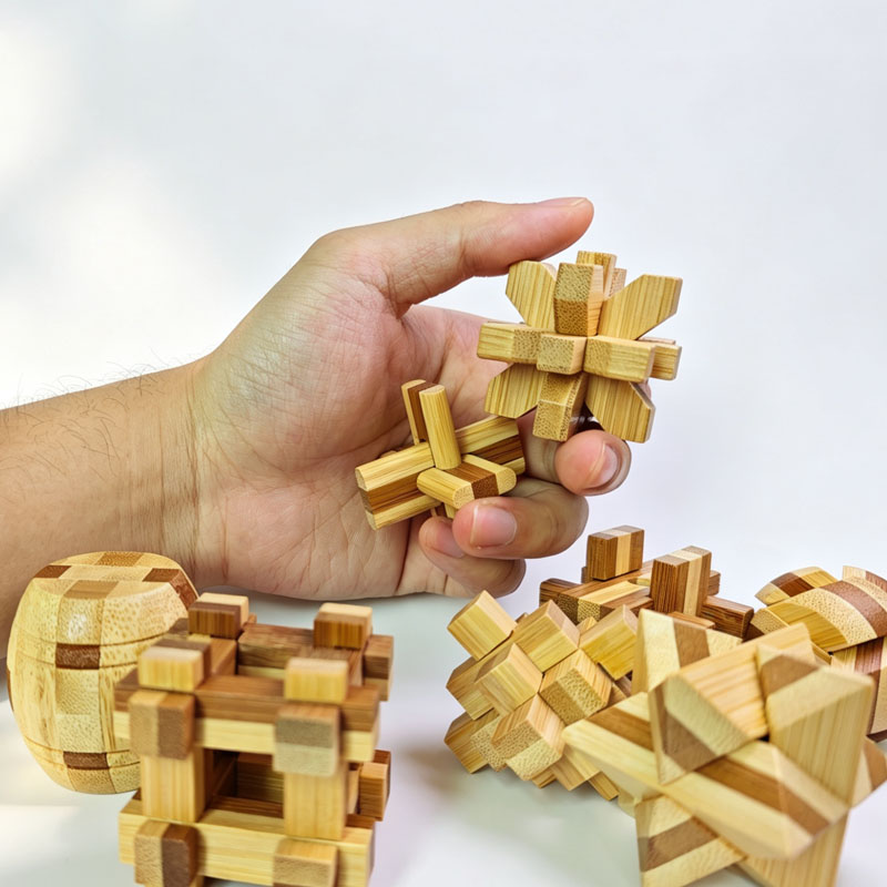 새로운 4.5CM 루반 자물쇠 퍼즐 대나무 잠금 해제  - Wooden Puzzle Kids 리뷰 및 가격
