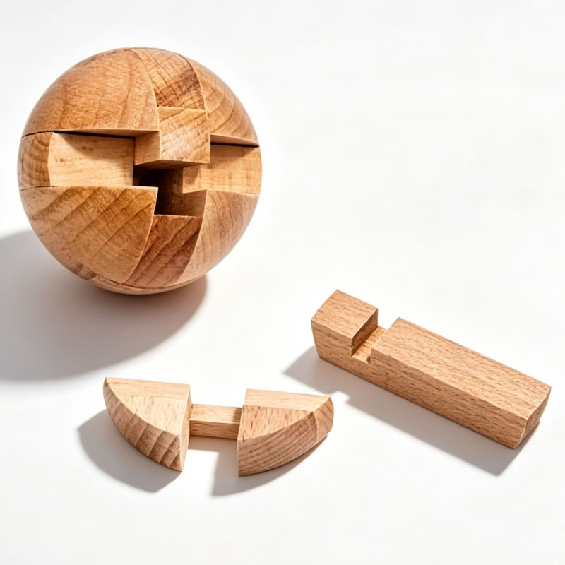 클래식 나무 퍼즐 볼 마법 두뇌 티저 조립식 인터로킹  - Wooden Puzzle Kids 리뷰 및 가격