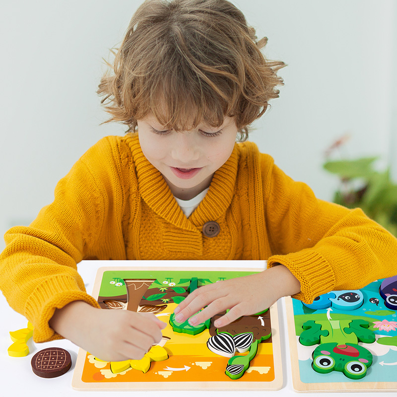 아기 장난감 나무 3D 퍼즐 장난감 라이프 사이클 퍼즐 - Kids Toys Cycle 리뷰 및 가격