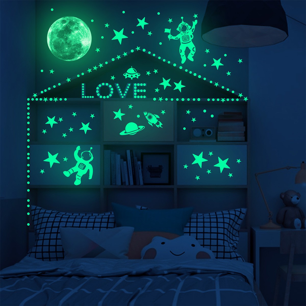 야광 달 별 벽 스티커, 어린이 방 침실 장식, 어둠  - Glow In Dark Stars 리뷰 및 가격