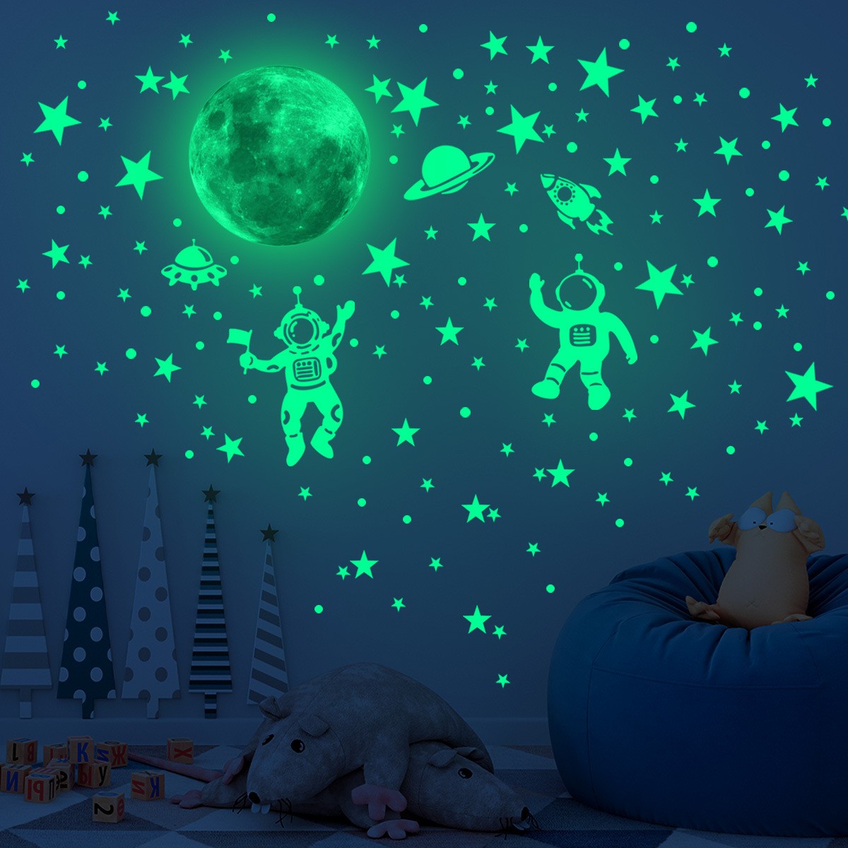 야광 달 별 벽 스티커, 어린이 방 침실 장식, 어둠  - Glow In Dark Stars 리뷰 및 가격